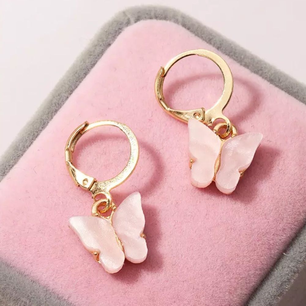 Butterfly Huggie Earrings - Picture 2 of 4